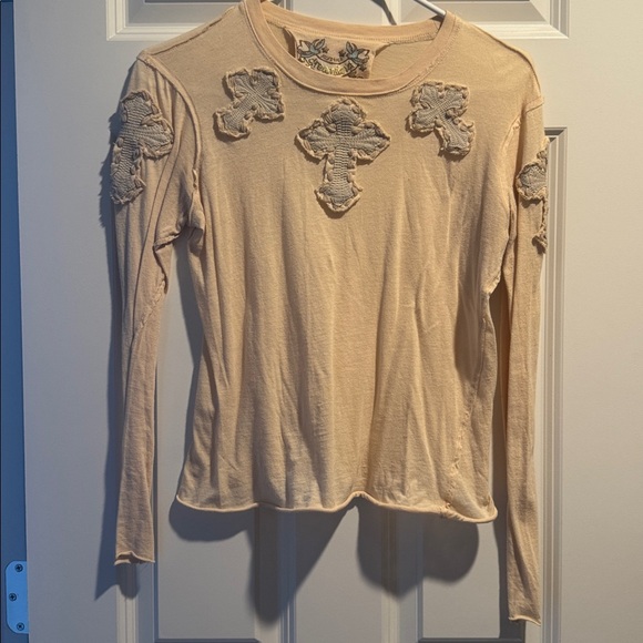 Sweaters - Long Sleeve Top with Crosses (S)